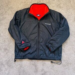 Vintage Polo Sport Ralph Lauren Black Jacket Red Fleece Lined Full Zip Men’s XL
